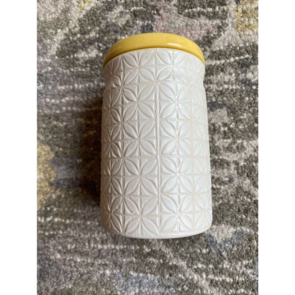 Threshold White Stoneware Canister with Yellow Accent Lid